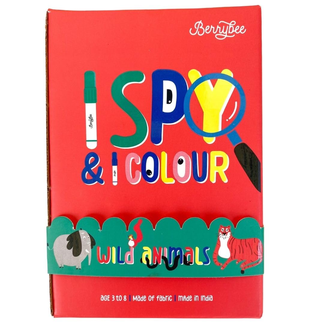 I Spy & I Colour - Fabric Coloring Mat 12x20 Inches, I Spy Game Memory Game for Kids, Toddlers 3,4,5 Years Old Boys & Girls Gift, 6 Washable Markers,Reusable,Tear & Wrinkle Resistant (Wild Animals) (B0D2HJHXKV) Amazon Price History, Amazon Price Tracker