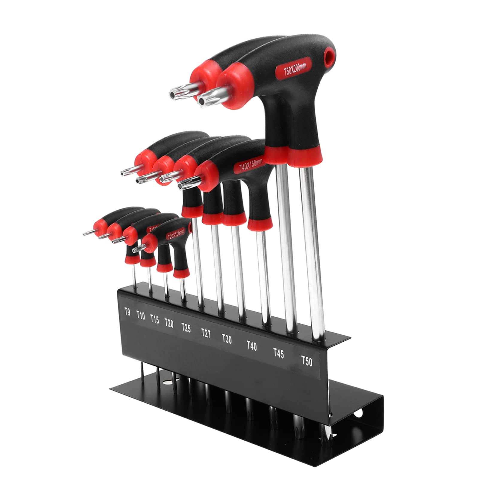 OSALADI Set di 10 Chiavi a Brugola Esagonali con Impugnatura a Forma di T in Acciaio Cromo Vanadio, Alta Durezza, con Supporto Pratico per Riparazioni e Organizzazione Facile