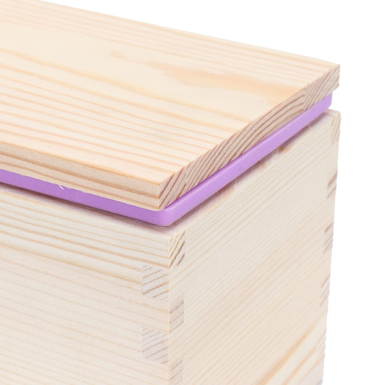 Kit de forma de jabón de silicona para bricolaje |4 en 1 con caja de madera |para (Purple)