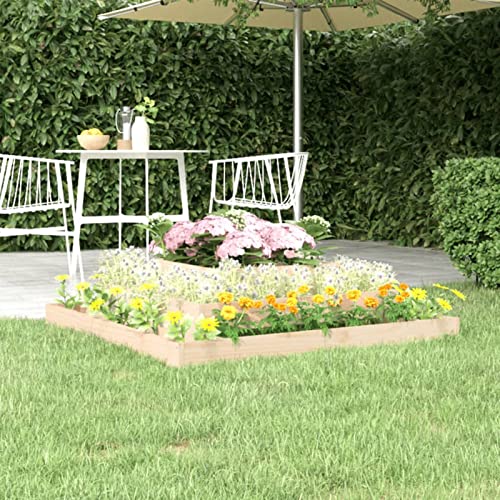 LAPOOH Jardinera, Jardineras Exterior, Macetas Exterior, Huerto Urbano Terraza, Mesa De Cultivo, Huerto En Casa, de Madera Maciza de Pino 110x110x27 cm