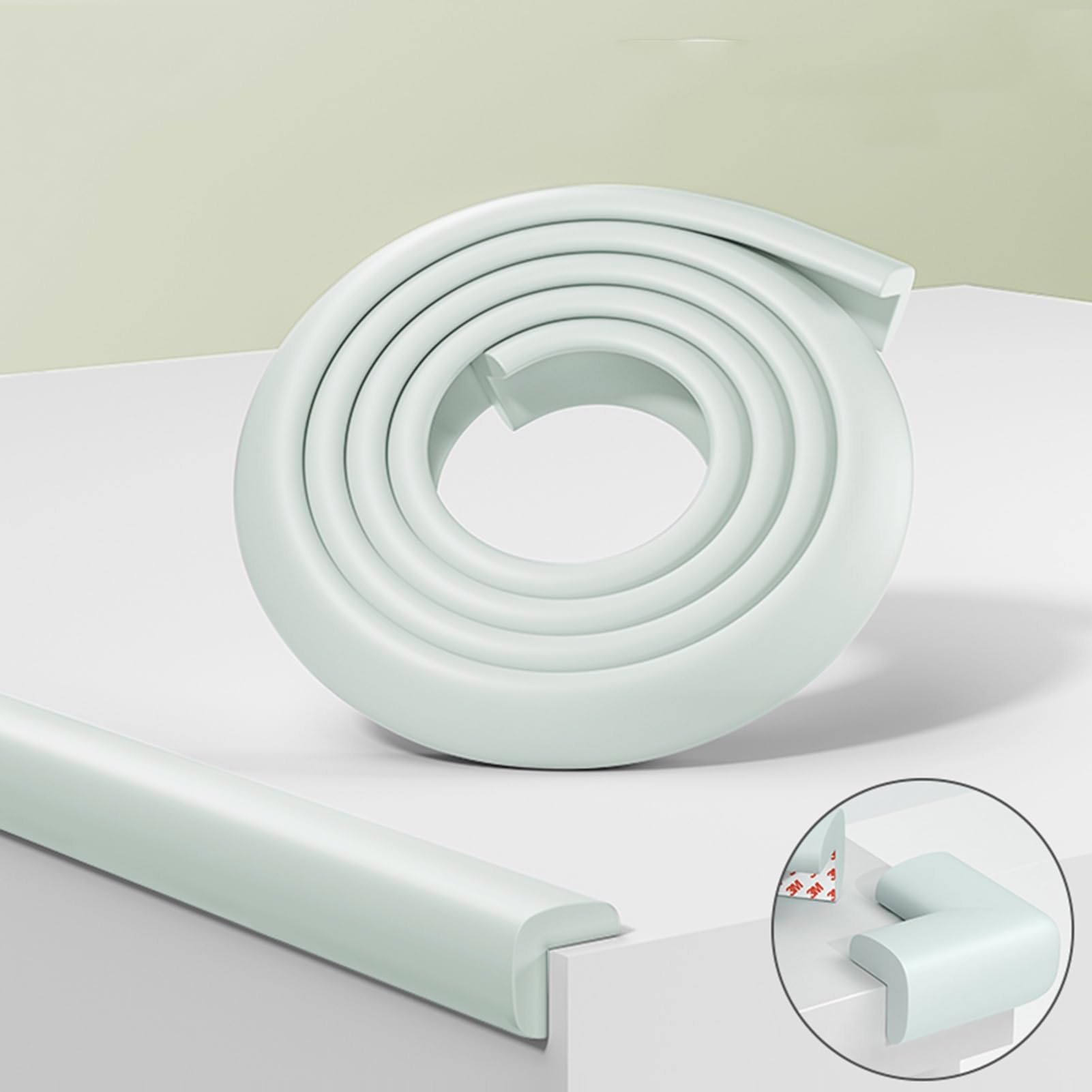 Protectores de Borde Parachoques Espuma con cojín Protector Seguro Adhesivo for Muebles Escritorio Mesa Afilados(Whiteb,16m)