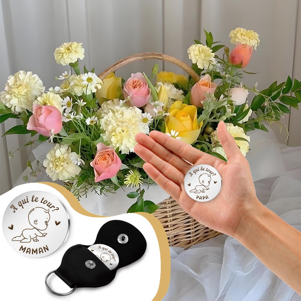 Cadeau Futur Papa,Cadeau Future Maman,Cadeau Jeune Maman,Cadeau Naissance,Cadeau Futur Parents,Cadeau Pour Maman Apres Accouchement,Cadeau Jeune Parents,Pièce De Monnaie De Décision,Cadeau Maman