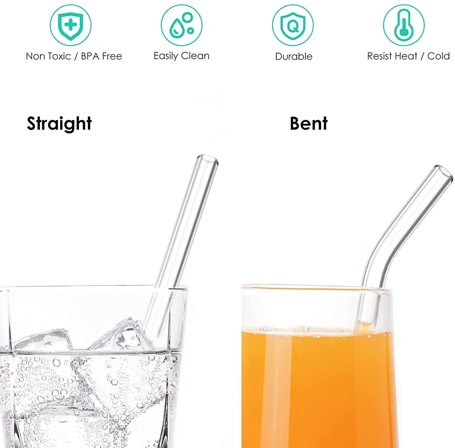 Pajitas De Cóctel Cortas Y Pequeñas, Reutilizables, De Acero Inoxidable, Con Cepillo Limpiador Para Cócteles, Roca, Ginebra, Vidrio, Café, Vino, Frasco, Zumo De Frutas, Plata, 8 Unidades