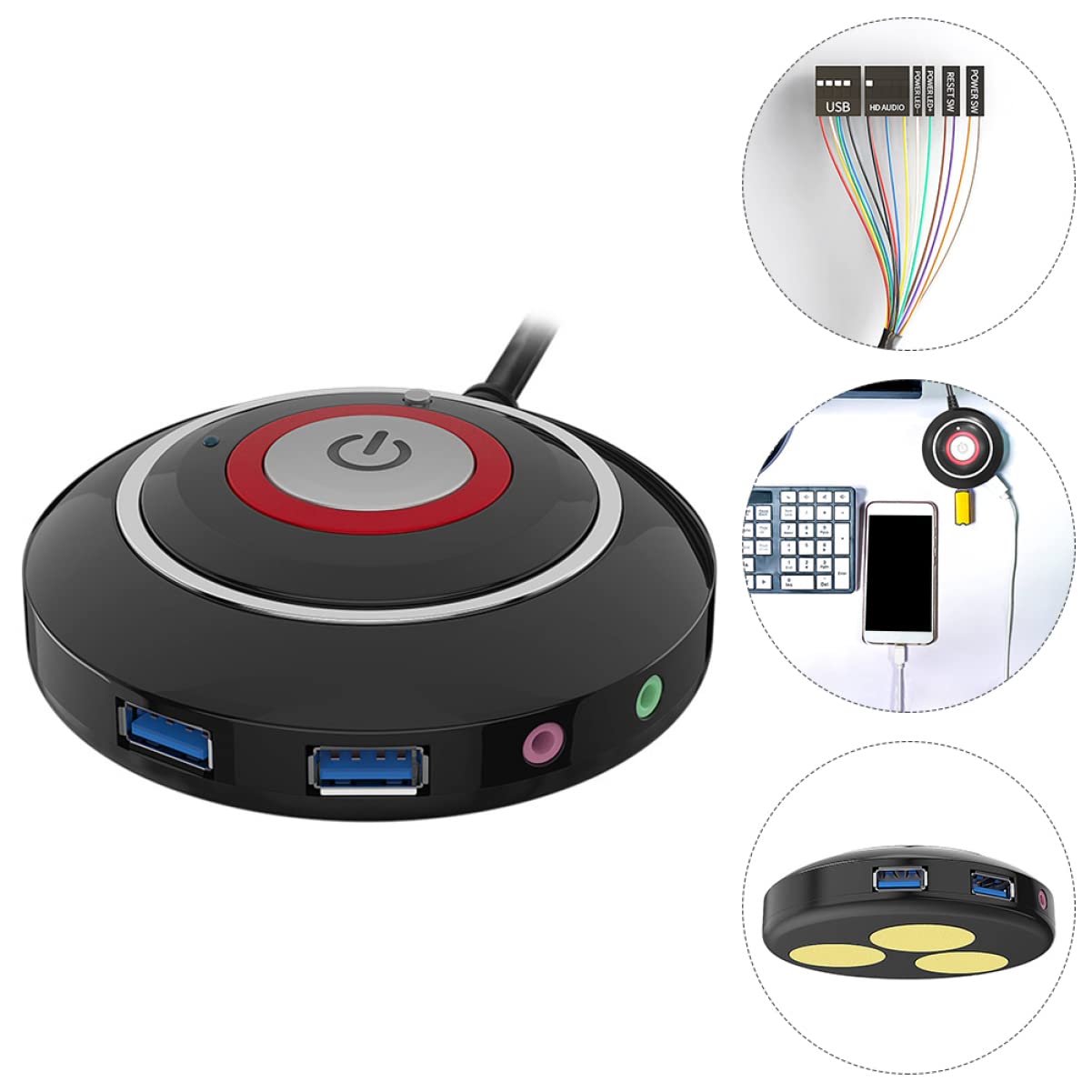 3 Pezzi Pulsante Di Accensione/spegnimento Usb Pulsante Di Reset Di Ricambio Per Case Del Computer Connettori Facili Da 3 5 Mm Per Scheda Madre