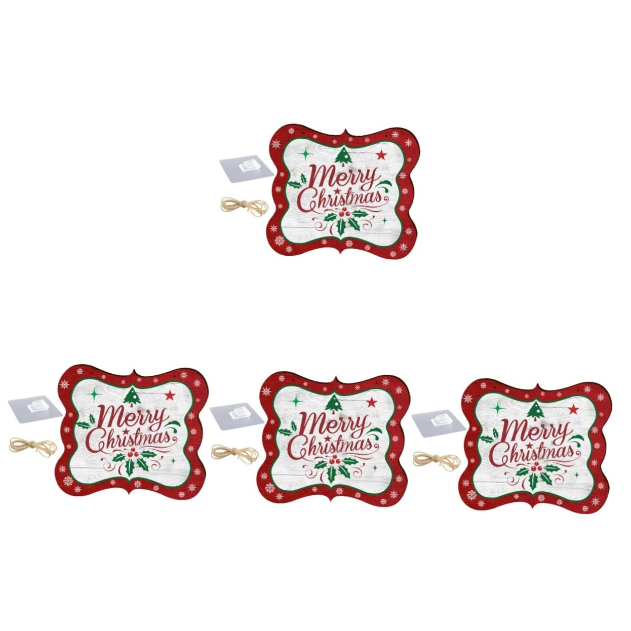 Cabilock 4 Juegos De Adornos Colgantes para Puerta Guirnalda De Bienvenida Iluminada para Navidad Decoración para El Hogar Al Aire Decoración De Techo Árbol De Navidad Letreros