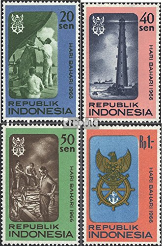 Prophila Collection Indonesia Michel.-No..: 540-543 (Completa Edizione) 1966 Marittime (Francobolli per i Collezionisti) Fari