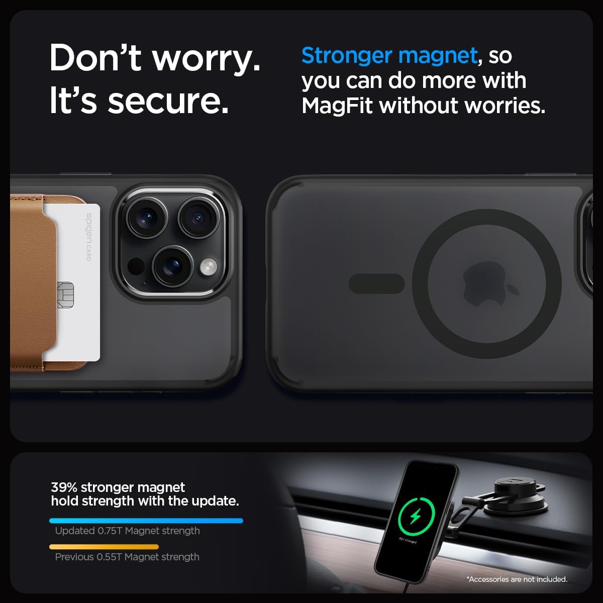 Spigen for iPhone 15 Pro Max Case, Ultra Hybrid MagFit [Anti-Yellowing] [Compatible with Magsafe] - Frost Black - Image 5