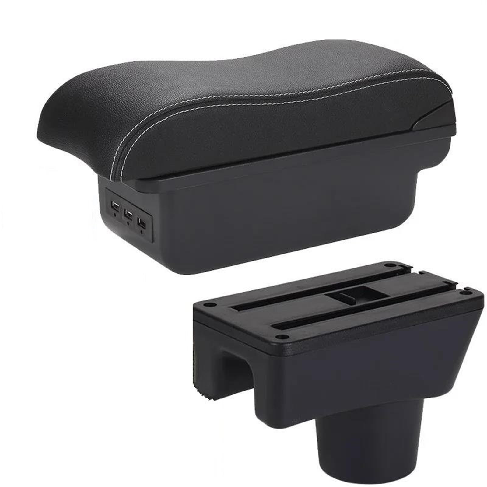 Hjkdsz B3 Black White For Mitsubishi For Attrage For Mirage For Dodge For Attitude For Space For Star 2011-2019 Car Armrest Curved Surface Box(B3 Black White)
