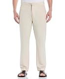 Mens Linen-Blend Lightweight Pants with Drawstring (Size Small - 5X Big & Tall)