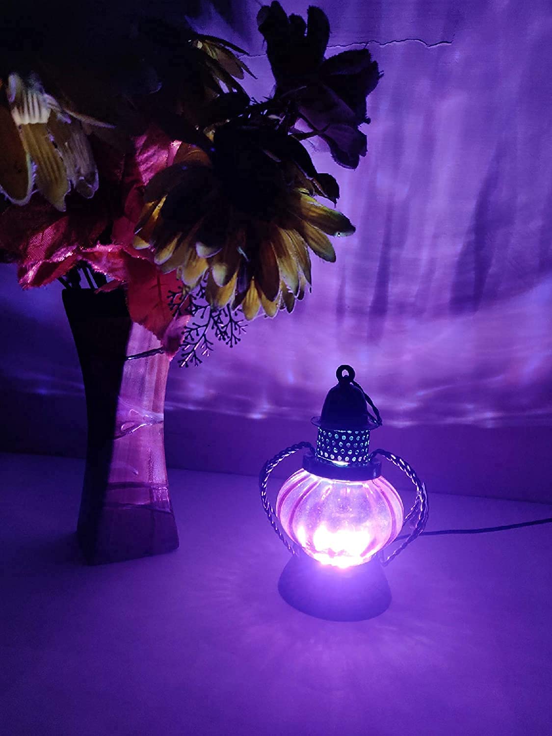 SwuD Wooden & Iron Lamp for Home Decoration, Festival Light Decoration Lamps | Multi Colour Shade Lamp for Gift | Table Decor lamp | Lamp for Festival Item (Purple)-image-38