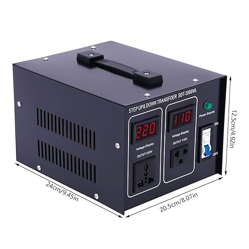 Miniatura 6 de YIPONYT Convertidor de transformador de voltaje de 500 vatios, conversión de subidabaja de 110-120 voltios a 220-240 voltios y de 220-240 voltios a