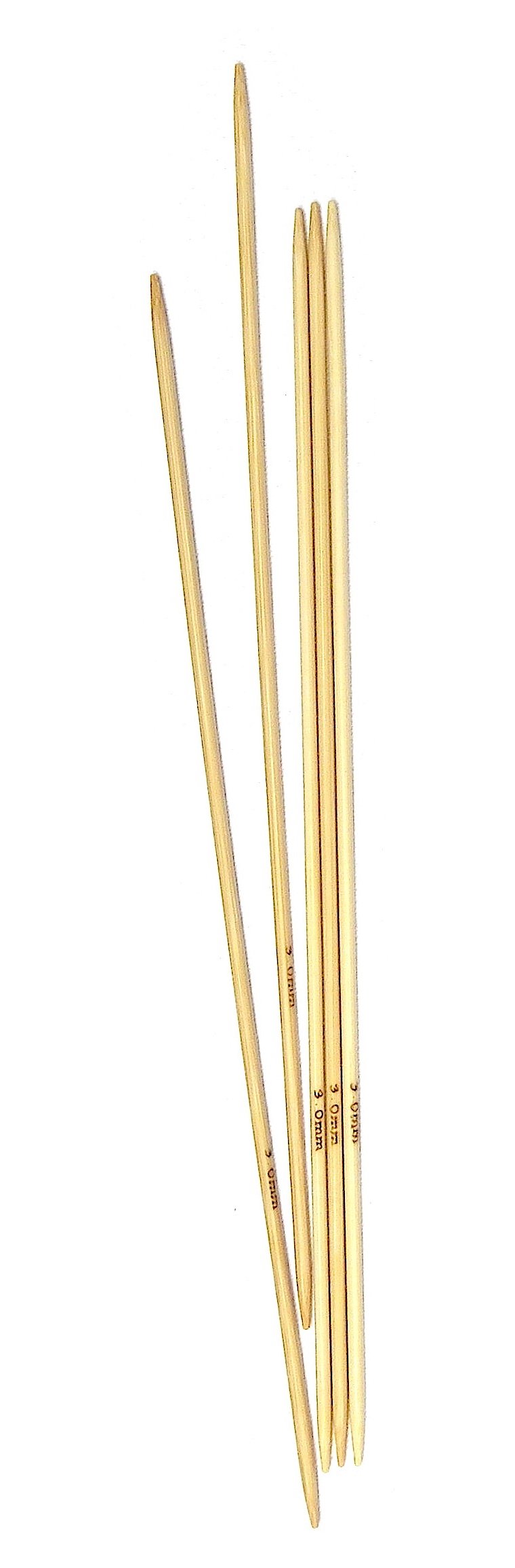 Adf Tm 10'' (25Cm) X 3Mm Double Pointed Bamboo Knitting Needles 5Pcs