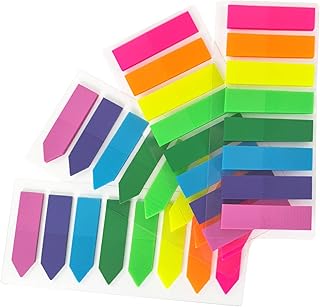 KICNIC Page Markers Colored Sticky Tabs 800 Pcs, Translucent Arrow Flags...