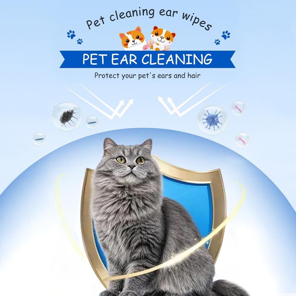 Pet Ear Cleaning Wipes with Salicylic Acid & Chamomile - Gently Remove Ear Wax & Dirt for Dogs & Cats, Helps Clean & Deodorize, Safe for Puppies & Kittens, Pack of 2 - image 3