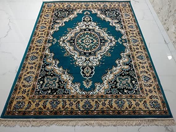 Image of Soft Washable Beautiful Acrylic Rugs for Home Decor Living Room 5x7 feet (150 x 200 CM) Super Blue