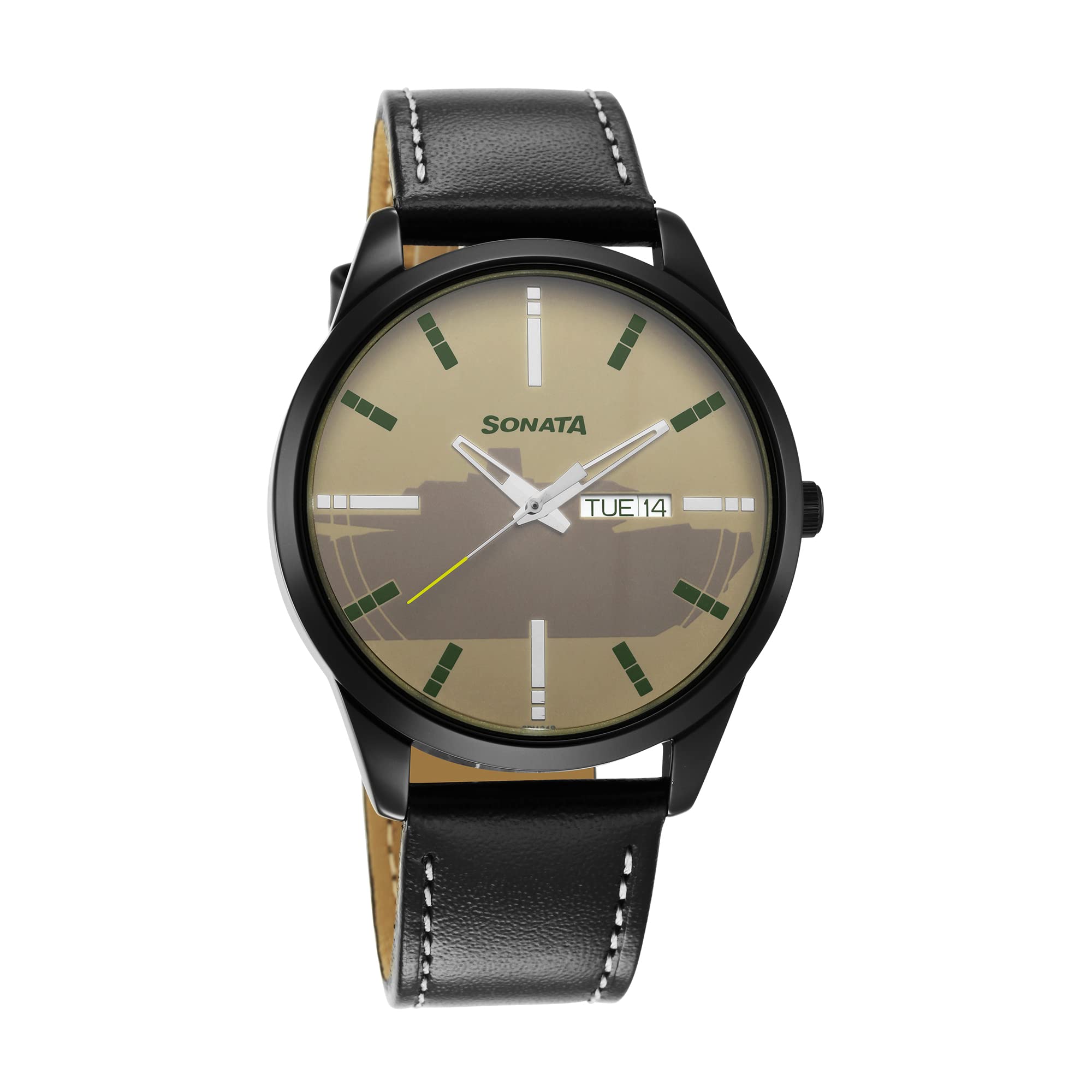 Sonata Force Quartz Analog with Day and Date Off White Dial Leather Strap Watch for Men-NR7146NL02 (B09NLYZ9CY) Amazon Price History, Amazon Price Tracker