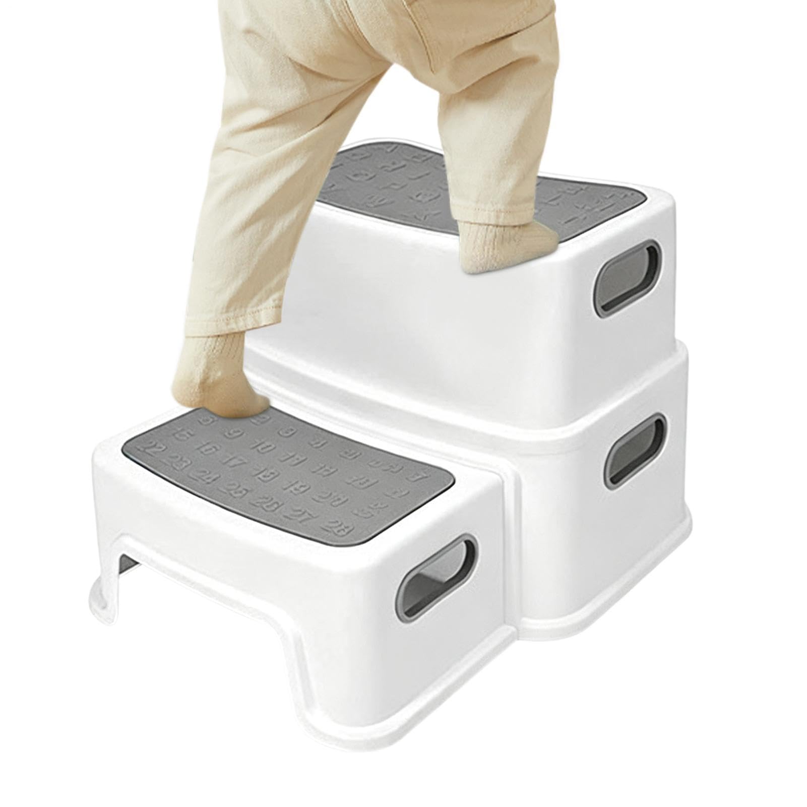 Taburete de baño para caca con revestimiento antideslizante para aumentar | Taburete de baño desmontable con aumento de altura para ducha familiar, tocador, mesita de noche, bañera, cocina, niños