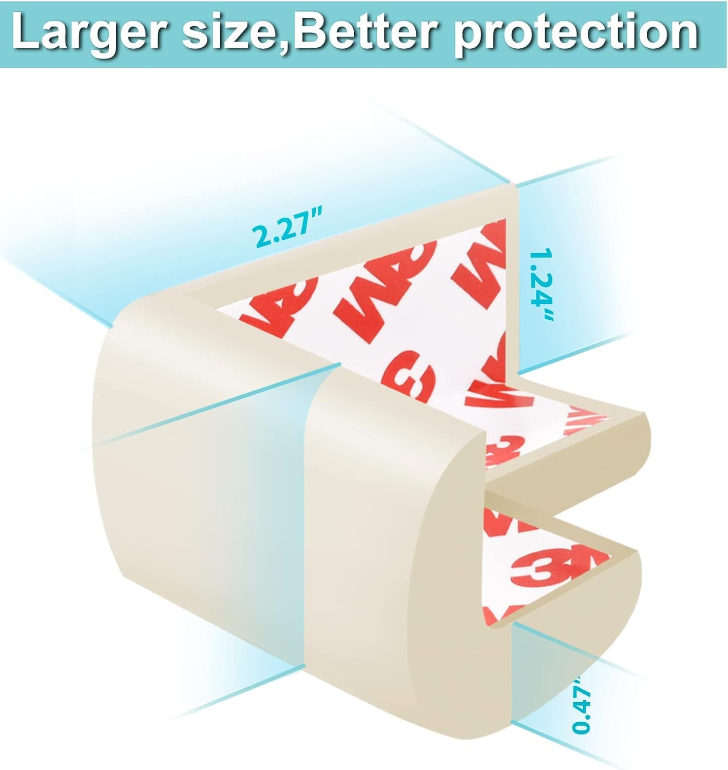 8 PCS Baby Proofing Corner Guards,Safety Pre-Taped Rubber Foam Furniture Bumper for Fireplace,Soft Rubber Foam Cushion Covers - Image 2