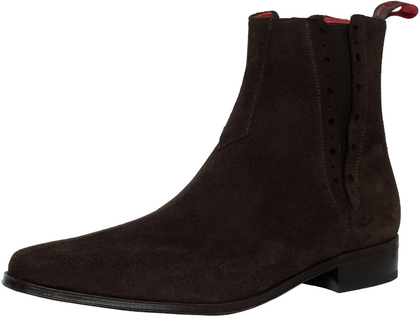 Jeffery West Men's Suede Chelsea Boots, Expresso, 8 US
