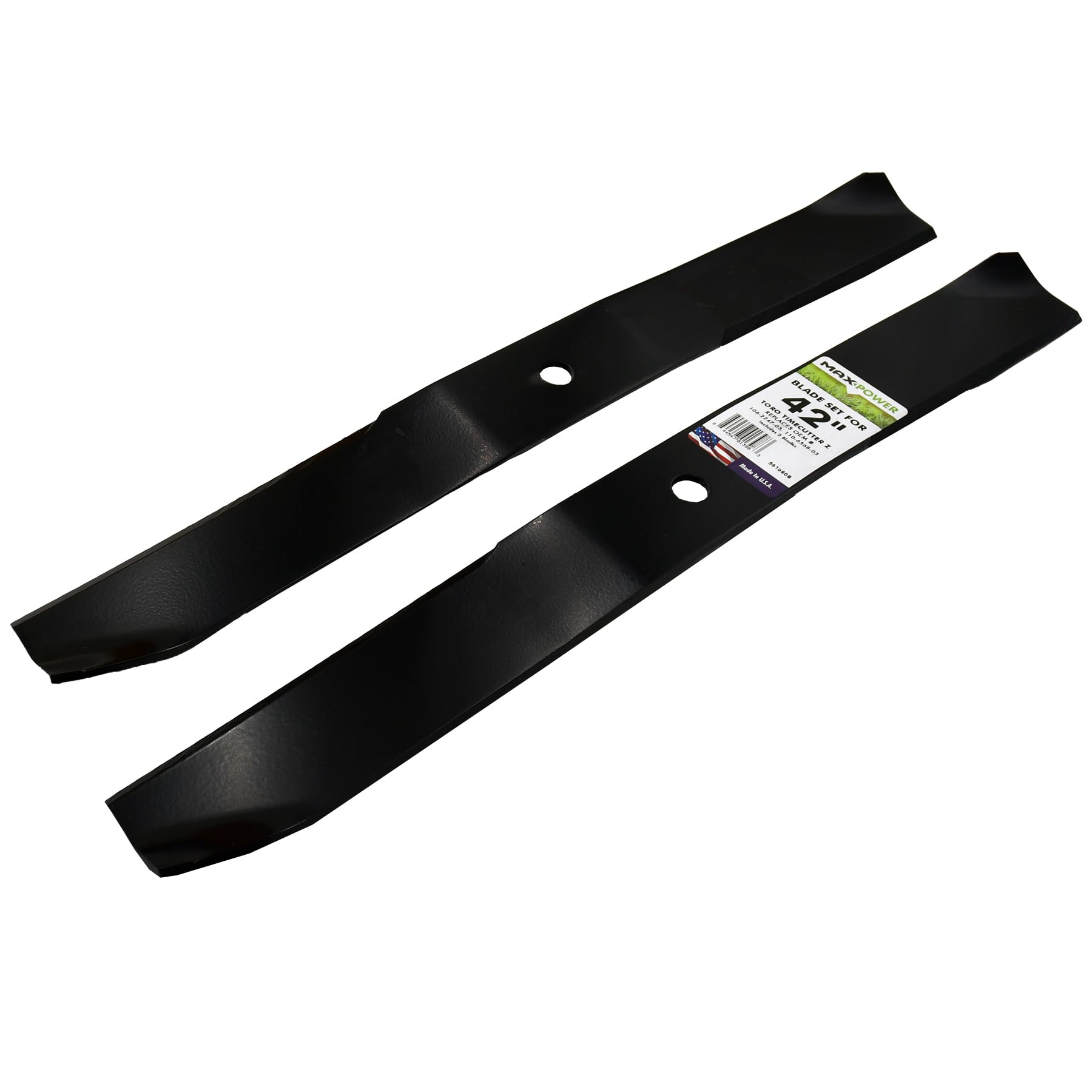 MaxPower 561380 Juego de 2 cuchillas para 42" Cut Toro TimecutterZ reemplaza, 106-2247-03, 110-1857-03, 110-6568-03