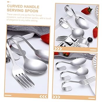 YSLの曲がったスプーン Amazon | OHPHCALL 1 セット 高齢者用食器 曲がったスプーン