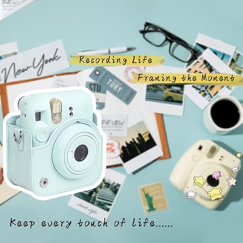 Miniatura 6 de Gugxiom Funda para cámara Fuji Cheki Film Mini 12, funda Cheki de piel sintética con correa para el hombro, funda de película Cheki Mini 12 Cheki,