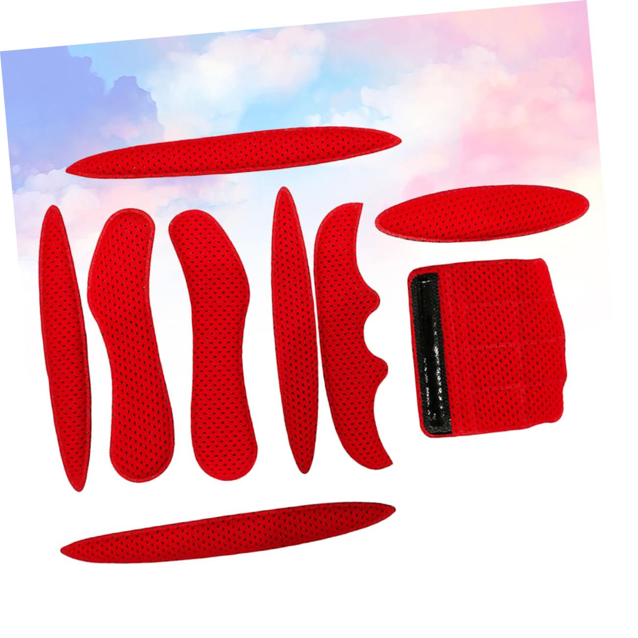 BCOATH 1set Helmet Pad Cooling Liner Mat Ergonomic Insulation Safety Accessory for Outdoor Riding Non- Design Helmet Buffering Mat Red