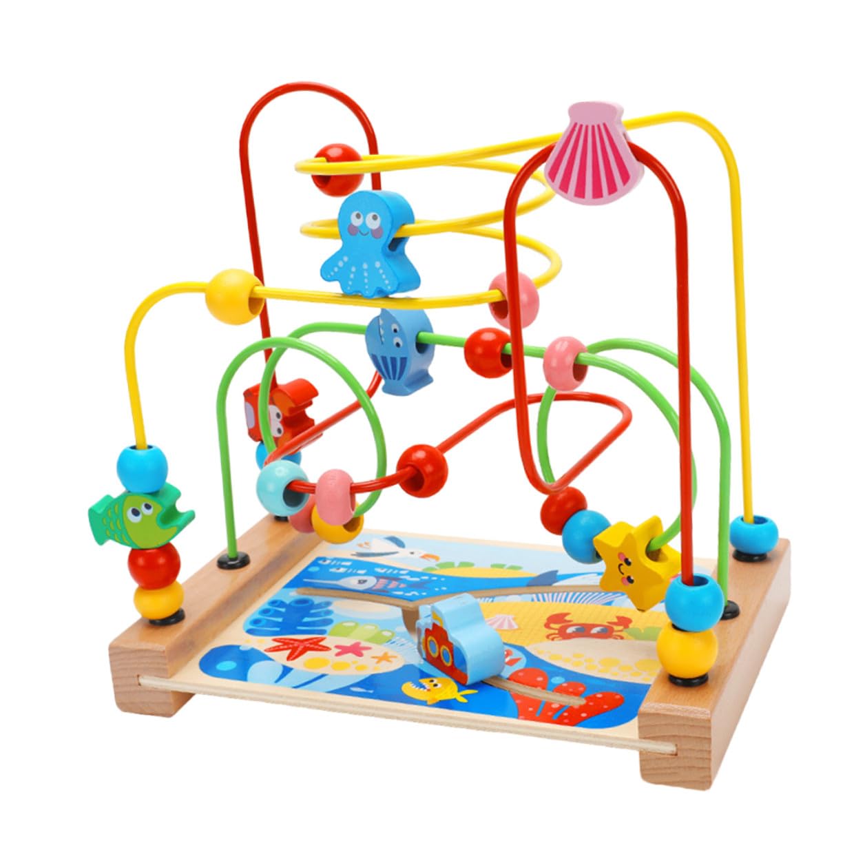 ORFOFE Giocattoli Montessori Bead Maze Roller in Legno per Bambini | Giocattoli Sensoriali, Giochi Interattivi per Festa di Compleanno e Back To School Party