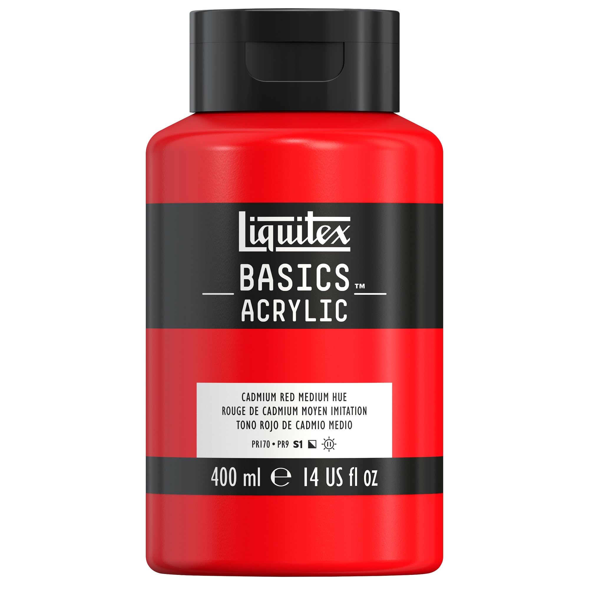 LIQUITEX Basics Acrylic Paint, Cadmium Red Medium Hue, 400 ml Bottle
