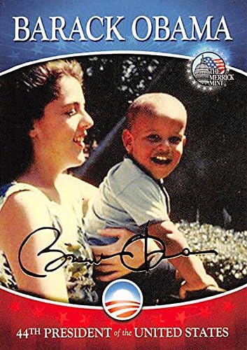 Barack Obama trading card (44th President of the United States, Childhood with his Mother) Merrick Mint #3 Thumbnail