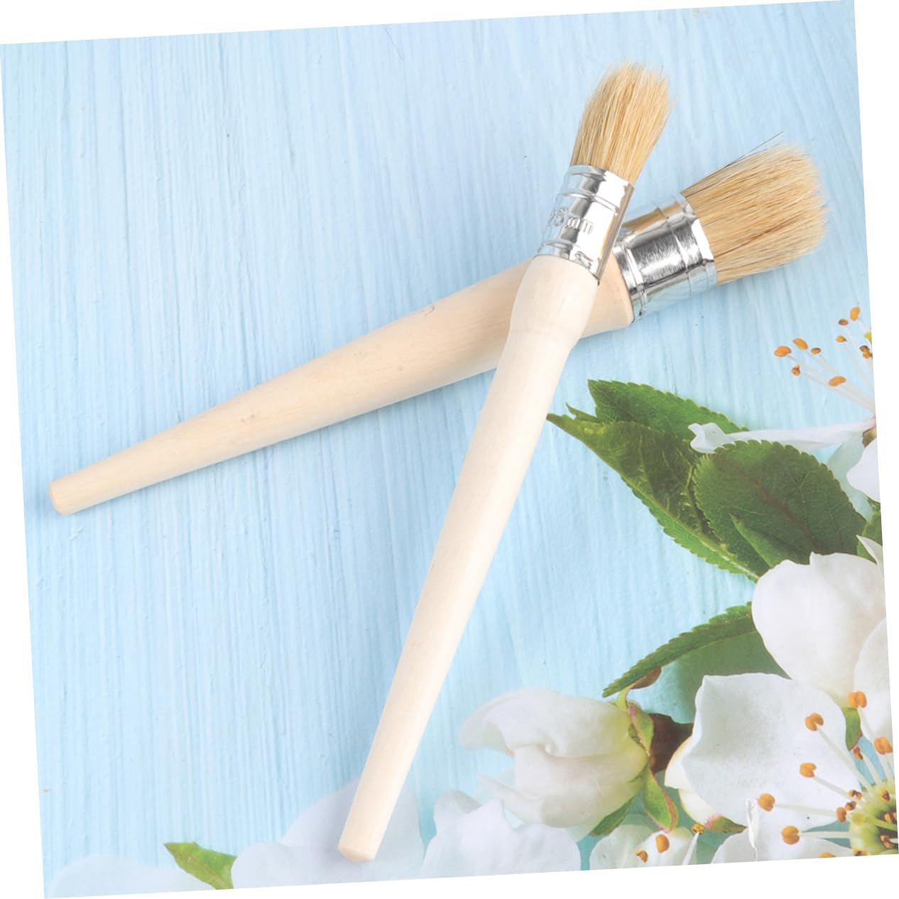 STOBOK 6 Pz Pennello Da Parete Strumenti Per Barbecue Pittura a Cera Stampino Per Mobili Casa Pennello Tondo Per Cera Punta Rotonda Appuntita Colore Bambù Marino a Manico Lungo