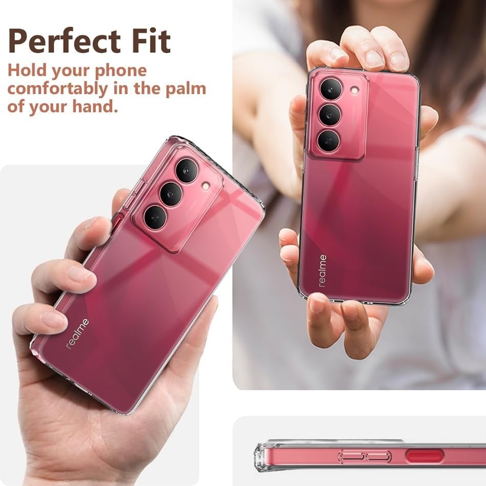 Image of COVERBLACK Flexible Rubber Case Back Cover Compatible for Realme RMX5261 / P4 Lite 5G - Transparent