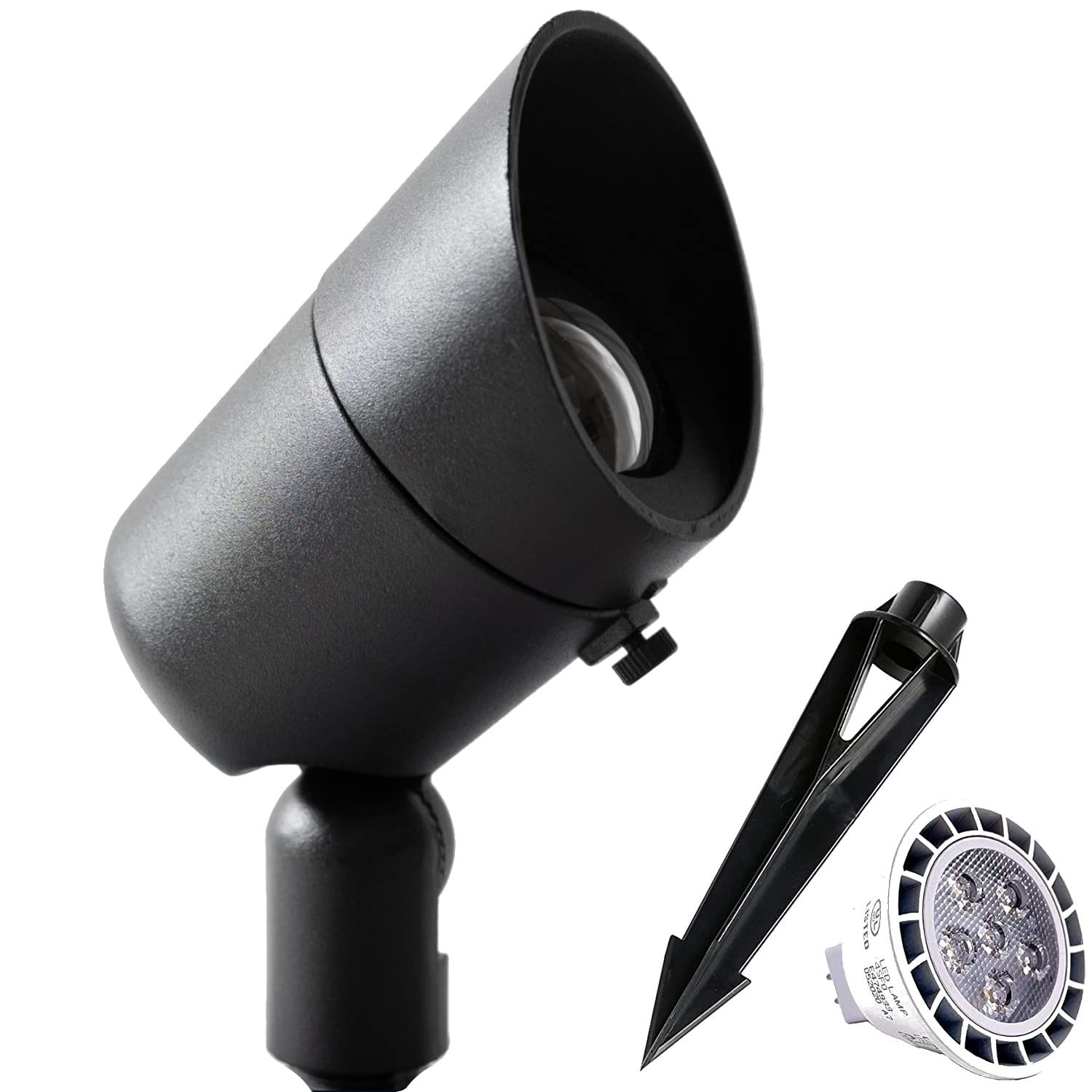 LED Spot Lights Outdoor 7W LED Landscape Light 115 - Solid Aluminum Metal Wall Light Security Lighting LED Yard Lights for Bright Long Lasting Home Garden Patio Pool Area Lighting with MR16 Bulb