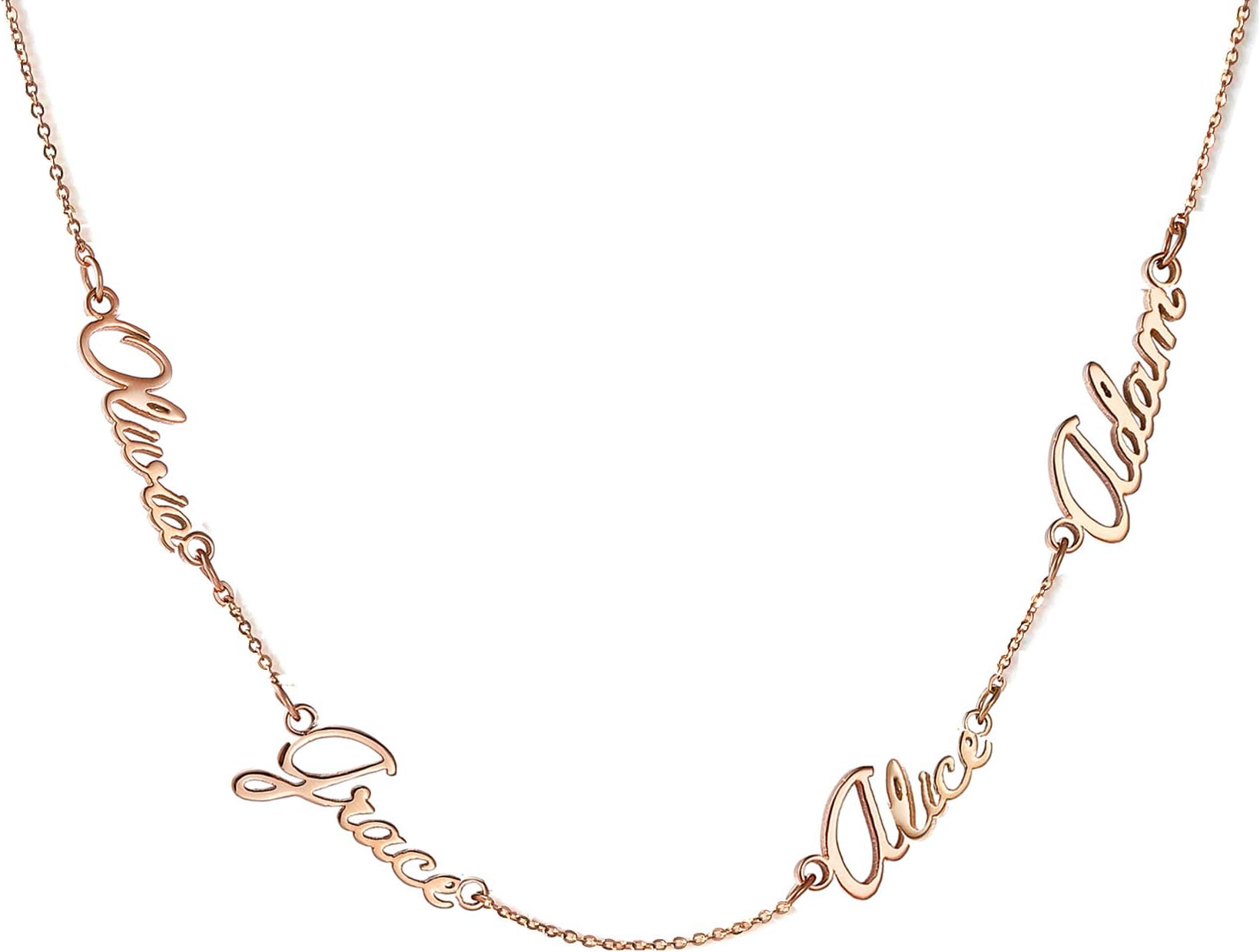 Personalized Name Necklace for Women 18K Gold Plated Custom Name Necklaces Customized Stainless Steel Pendant Jewelry Gifts for Mother Day Christmas Graduation
