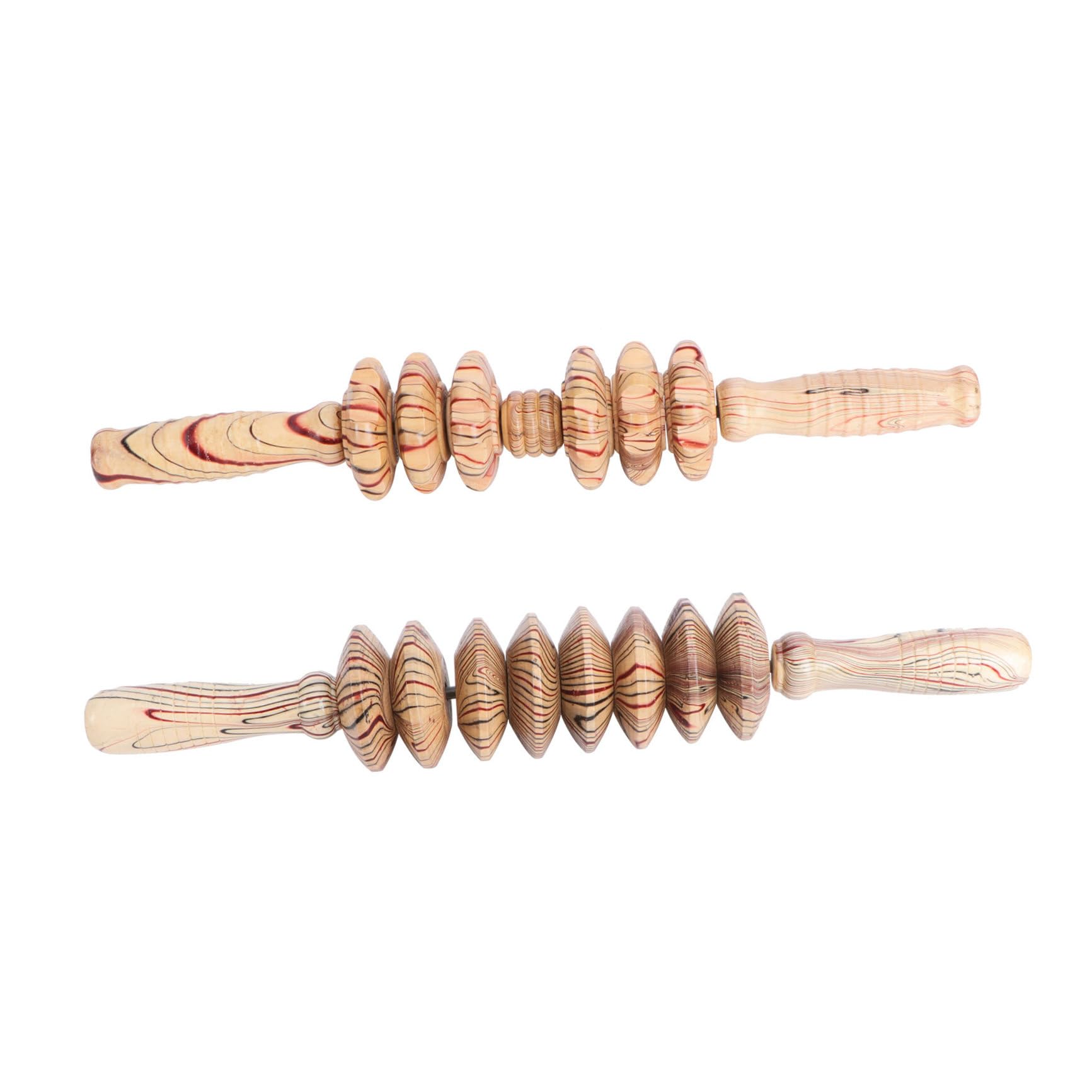 Masajeador Muscular de Madera 9 Ruedas, 2 Piezas para Abdomen
