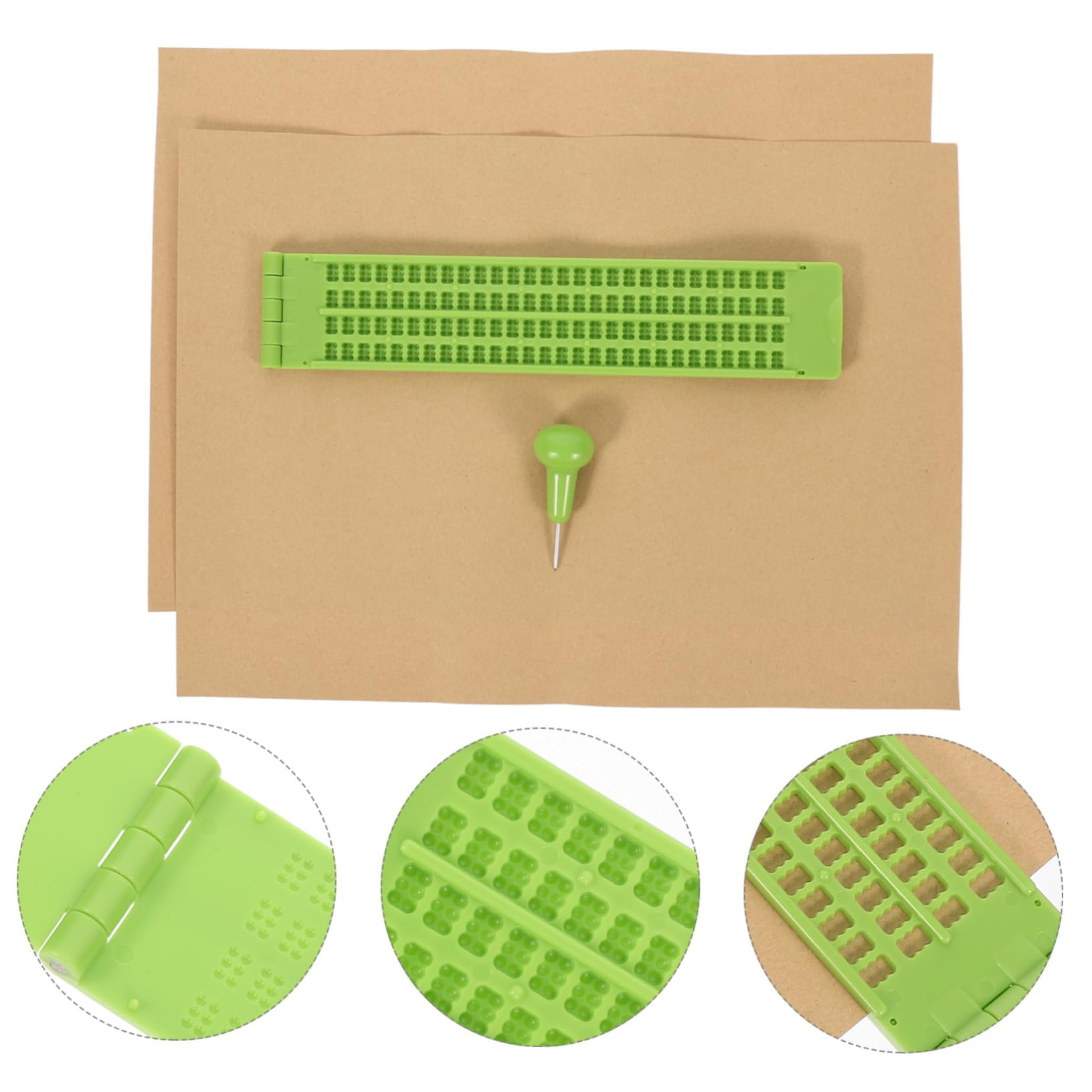 1set Tavoletta Braille Portatile Con Punteruolo Per Scrittura Per Persone Non Vedenti Leggero e Resistente Facile Da Trasportare e Utilizzare All Aperto
