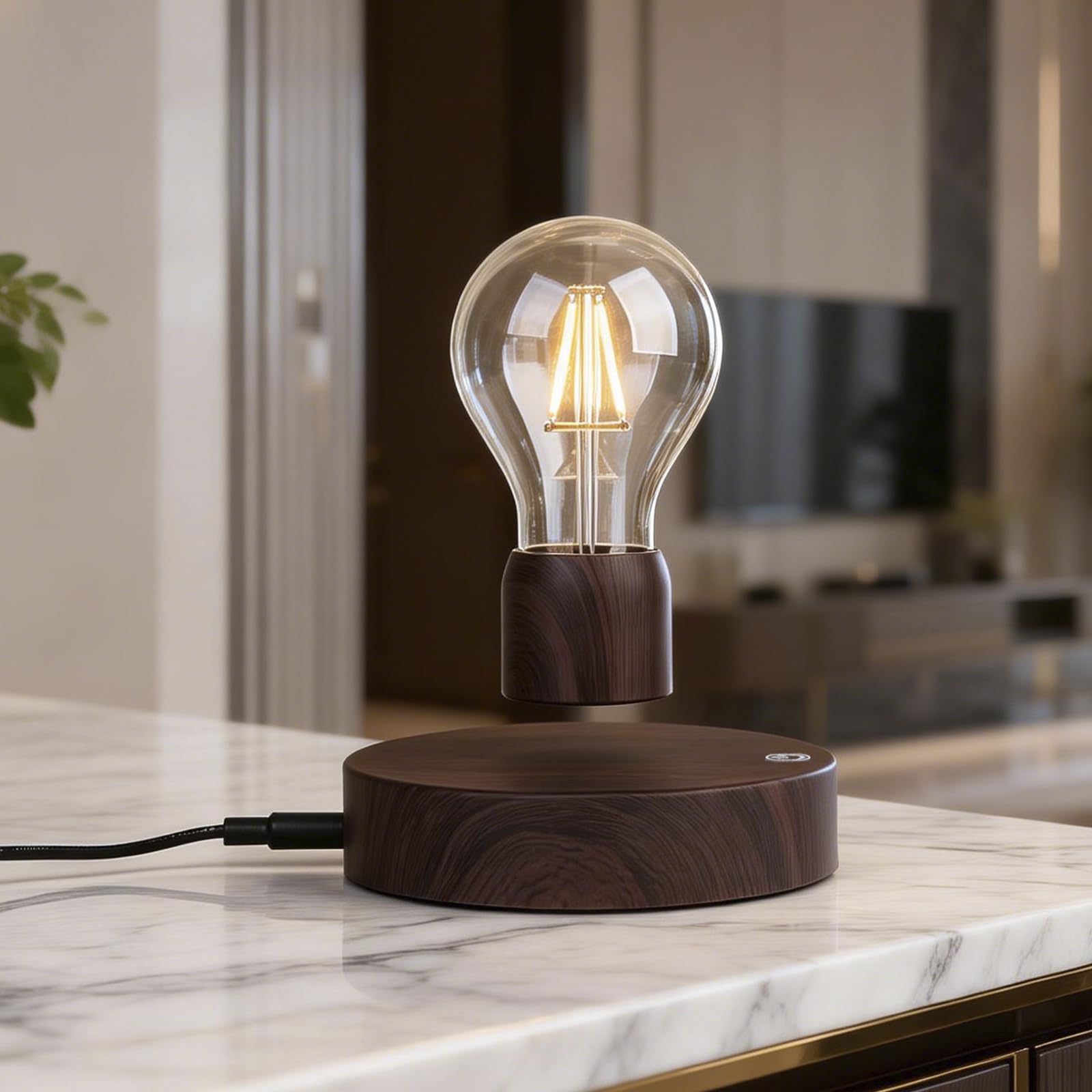Magnetische schwebende, drahtlose LED-Glühbirnen-Tischlampe für einzigartige Geschenke, Raumdekoration, Nachtlicht