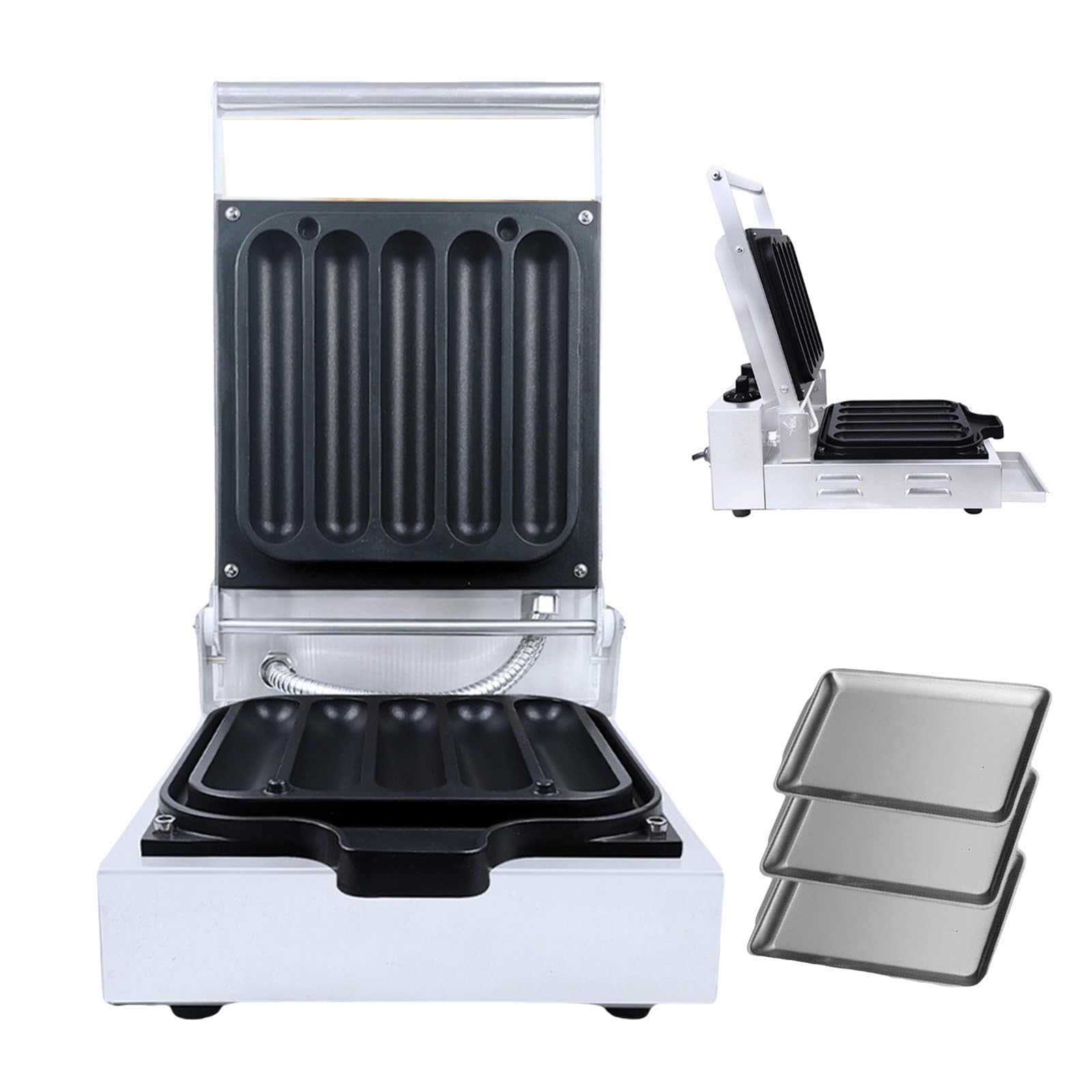 Máquina Comercial para Hacer Rollos De Salchichas Y Huevos/Máquina para Hacer Rollos De Pollo De Doble Cara para Palitos De Hot Dog Y Salchichas/Acero Inoxidable 1230W