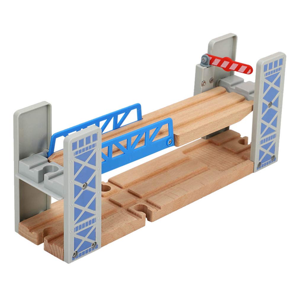 jojofuny 1 Juego de Puente de Tren de Madera Puente de Ferrocarril de Madera para Vía de Ferrocarril Paso Elevado de 2 Niveles Compatible con Todas Las Vías de Ferrocarril