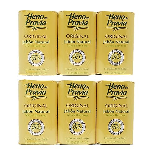 Heno de Pravia – 2 conjuntos de 2 jabones Plus 1 FREE y cada uno es de 4 oz. 2-Pack (6 jabones)