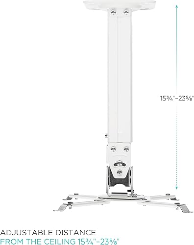 Miniatura 8 de ONKRON Soporte para proyector de techo y pared para proyectores de hasta 22 libras, altura ajustable, montaje de techo para proyector con giratorio,