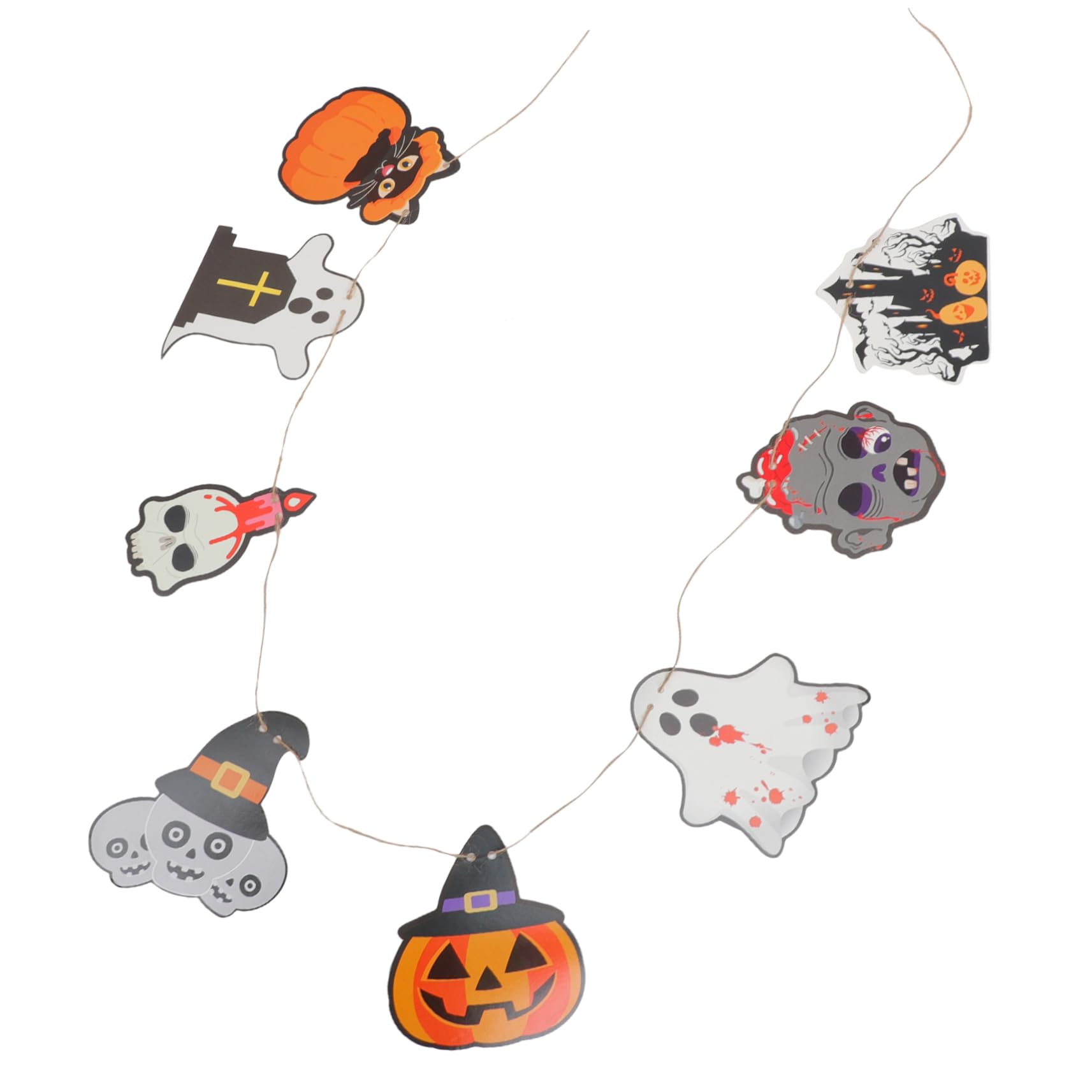 Cabilock Halloween Decorations Door Paper Bunting Flag Party Accessory Home Decor