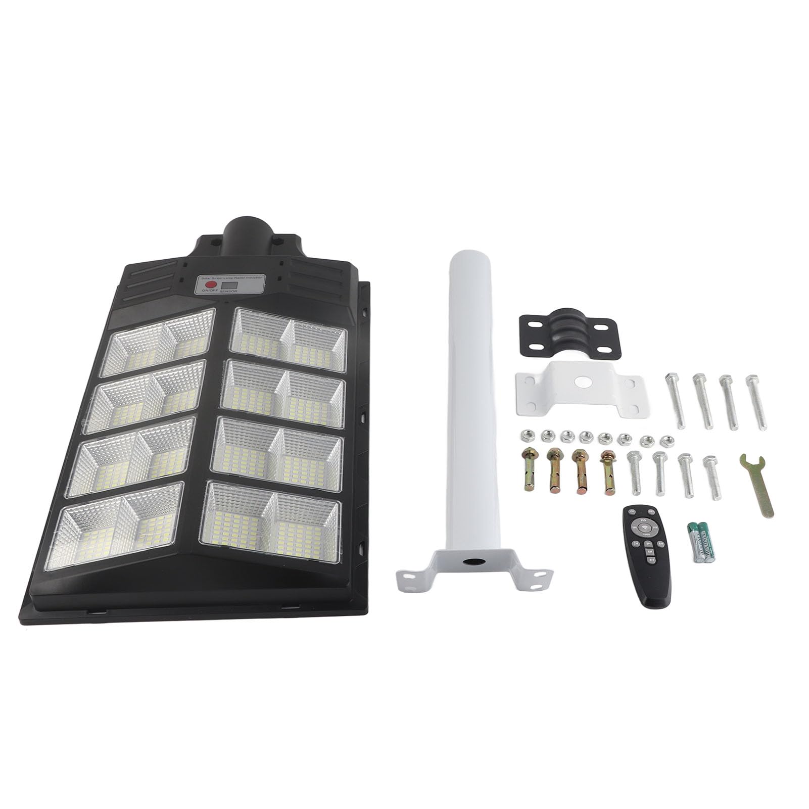 Qcwwy Solar-Straßenlaterne, 800 W LED-Lichter mit Hoher Helligkeit, Ultragroße Kommerzielle Wandlampen, Wasserdichte IP65-Außenlampe mit Fernbedienung für Parkplatz, Garten, Hof,