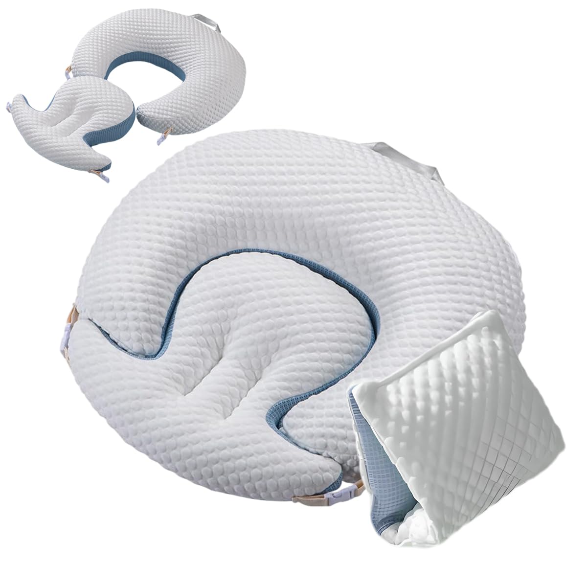 SNOWIE SOFT® Breastfeeding Pillow Nursing Pillow Detachable Dual Use Support Pillow for Lying & Holding Feeding, Scientific 15° Anti-Choke Elevation, All-Season Comfort-image-43