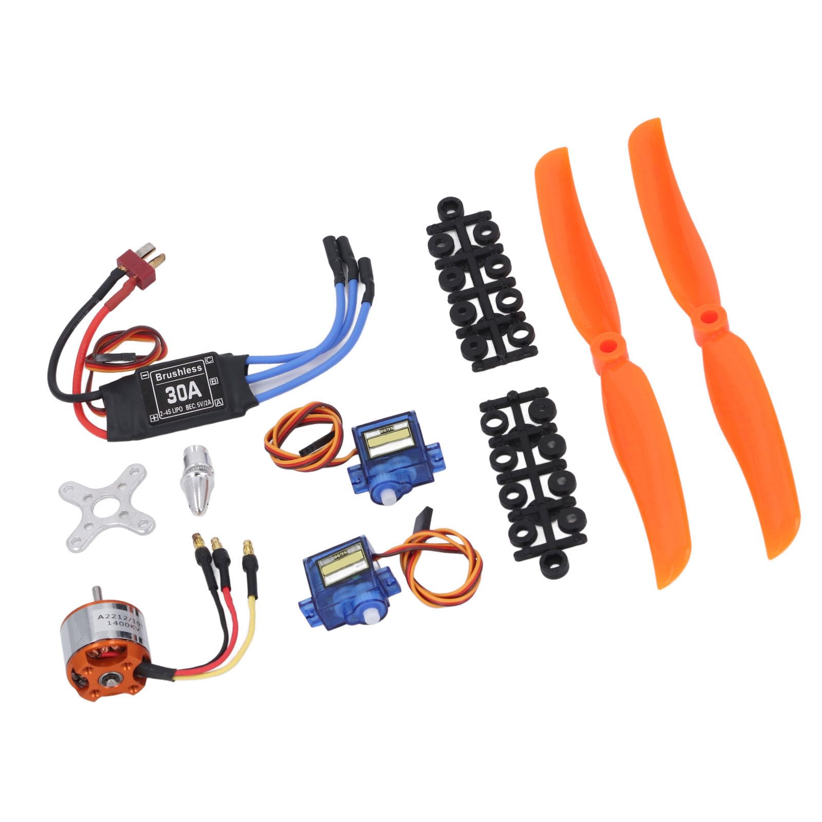 Fafeicy Kit de Accesorios para Aviones RC, Motor sin Escobillas de 1400 KV con Servos 30 A ESC y SG90, Unidad de Potencia Completa para Aviones RC, Helicópteros, Modelos de Ala Fija