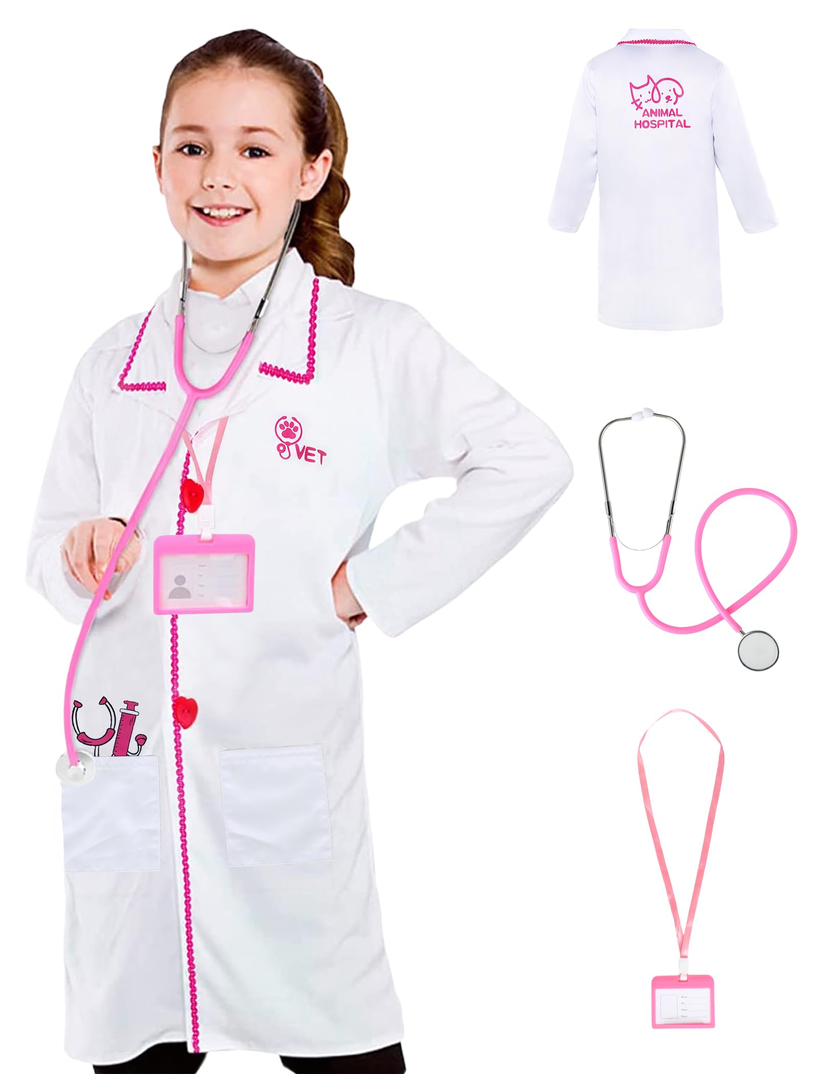 Disfraz de veterinario para niños, disfraz de veterinario para niños pequeños, juego de veterinario, disfraces de Halloween para niñas