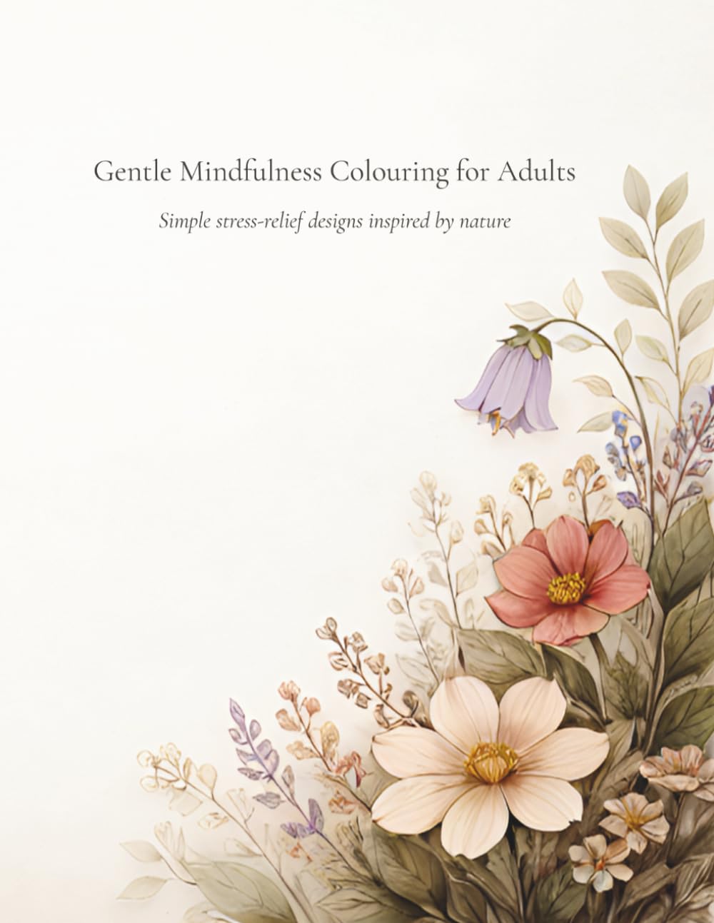 Gentle Mindfulness Colouring for Adults: Simple stress-relief designs inspired by nature