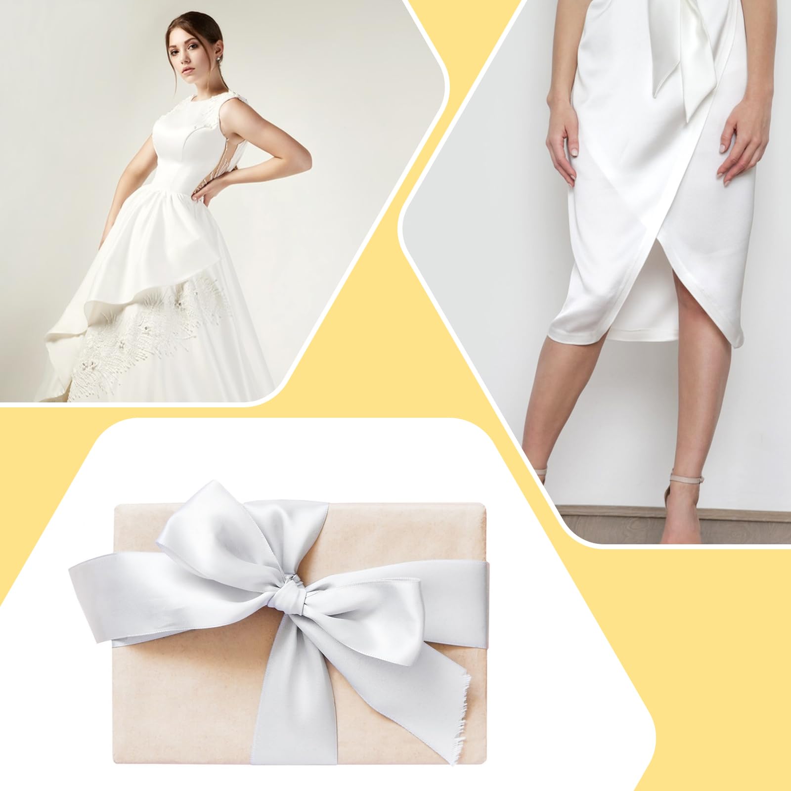 Tessuto in raso pesante e lucido color oro medio per abito da sposa, 152,4 cm di larghezza, venduto tagliato su misura. Colore moderno. - Italia