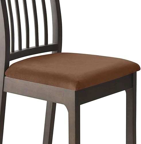 Miniatura 8 de Fundas de asiento de terciopelo para sillas de comedor, fundas elásticas para sillas de comedor de 6 piezas con parte inferior elástica para sillas