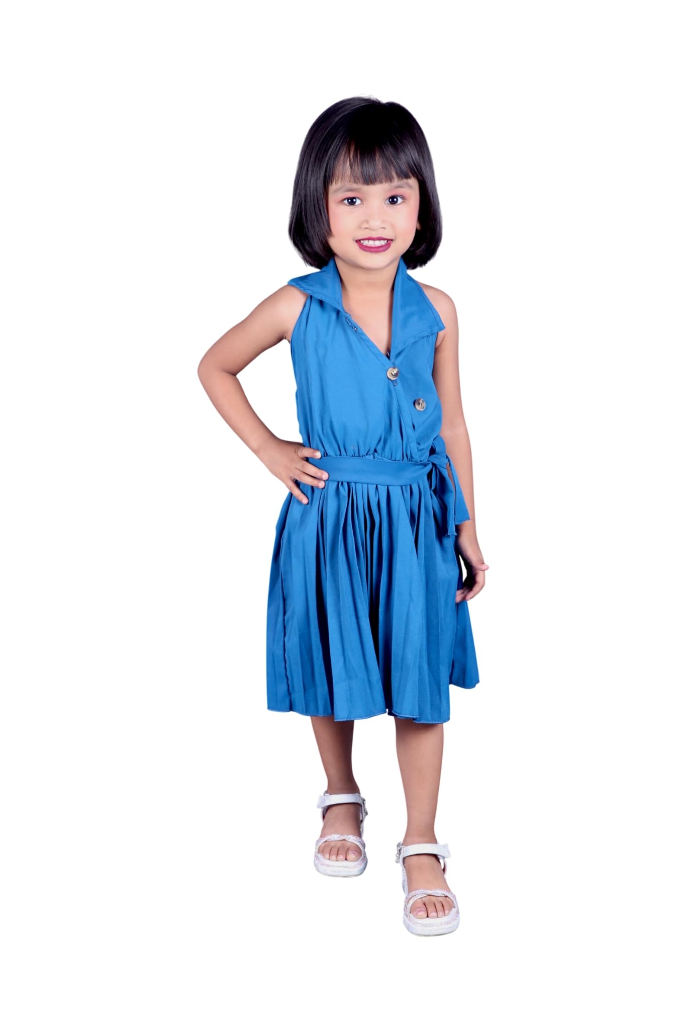 Buy Kids Light Blue Stylish Fancy Frock